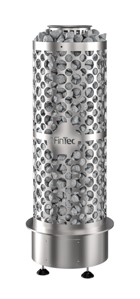 FinTec AIK 9 kW Premium Elektro-Saunaofen finnischer Stand-Saunaofen aus Edelstahl