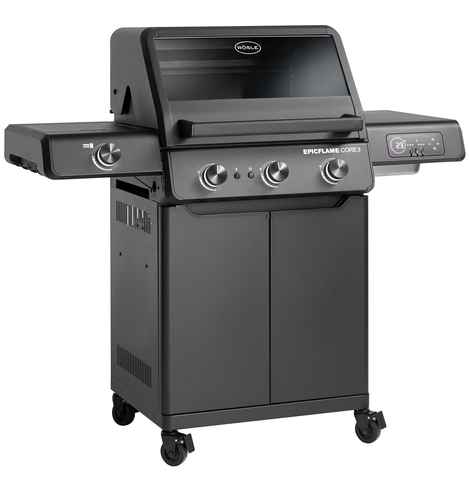 Rösle Gasgrill EPICFLAME Core 3 Schwarz mit PRIMEZONE 251164