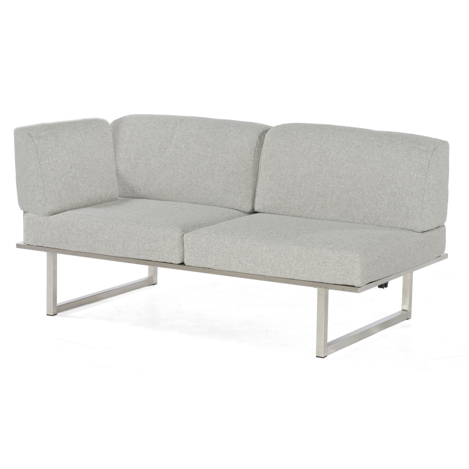 Sonnenpartner Lotus Lounge-Eckmodul 2-Sitzer links Loungesofa Edelstahl mit Teakholz