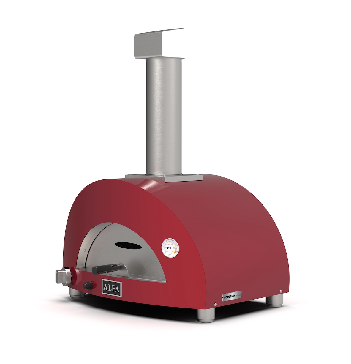 Alfa Forni Gas Pizzaofen MODERNO 1 Pizza Antik Rot FXMD-1P-GROA-DE
