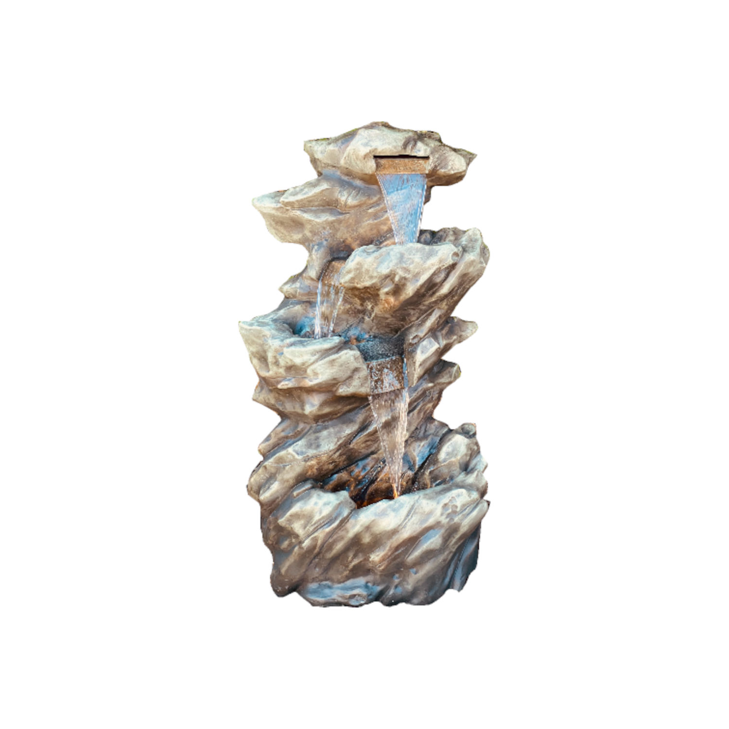 Granimex Suave Polyresin Wasserspiel mit Pumpe LED-Beleuchtung Zierbrunnen 55x44x101 cm