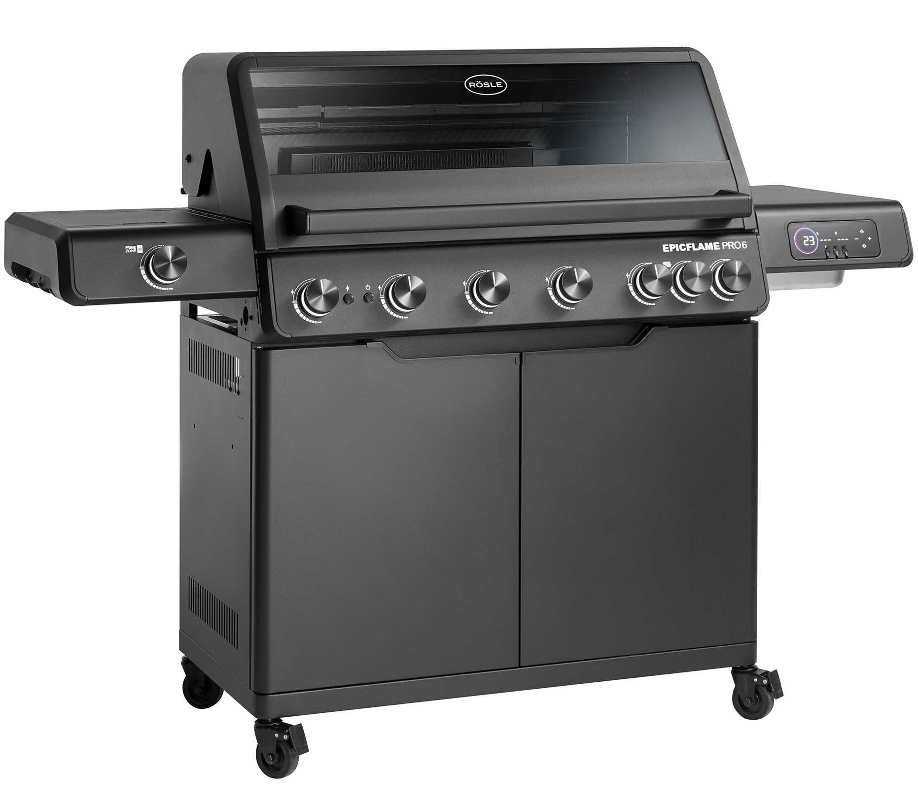 Rösle Gasgrill EPICFLAME PRO 6 Schwarz mit PRIMEZONE und Backburner 251166