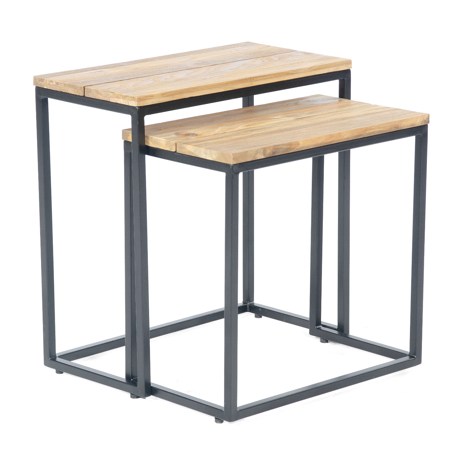 Sonnenpartner Cambridge 2x Lounge-Tische anthrazit Teak Lounge-Tisch wetterfest