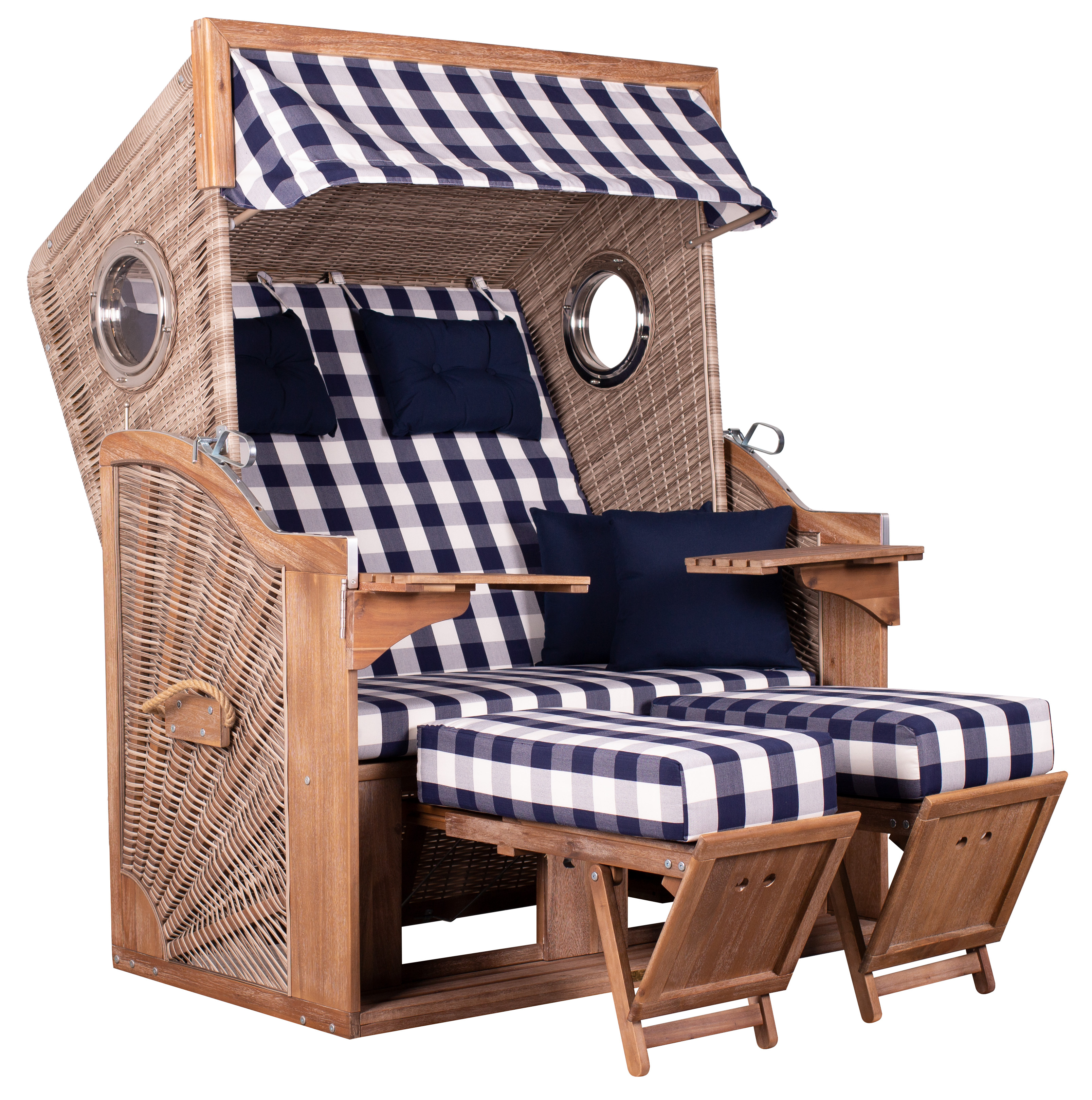 deVries TRENDY PURE GREENLINE Des. 743 Strandkorb 135XL PE ant. wh. 130x80x165 cm