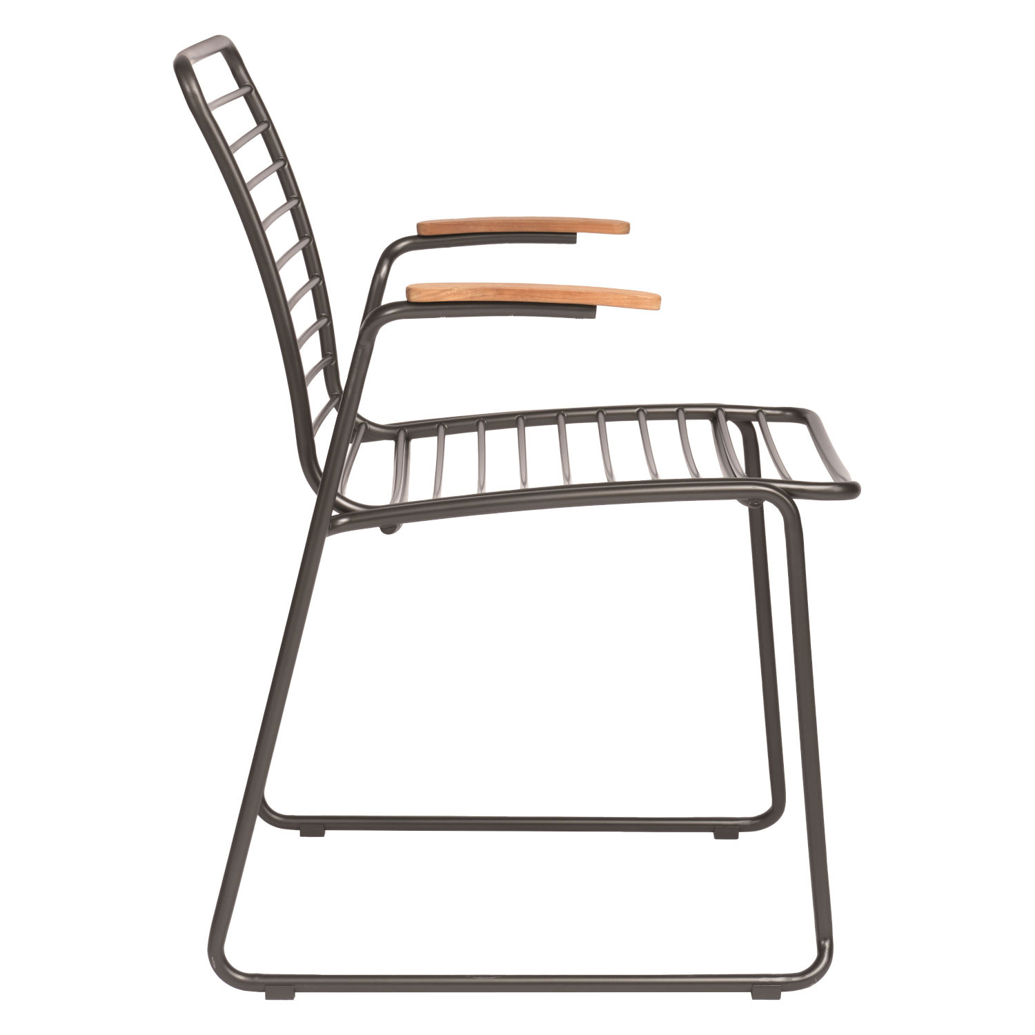 Stern 4er-Set Stapelsessel Levi Edelstahl anthrazit/Teakholz Gartenstuhl Stapelstuhl