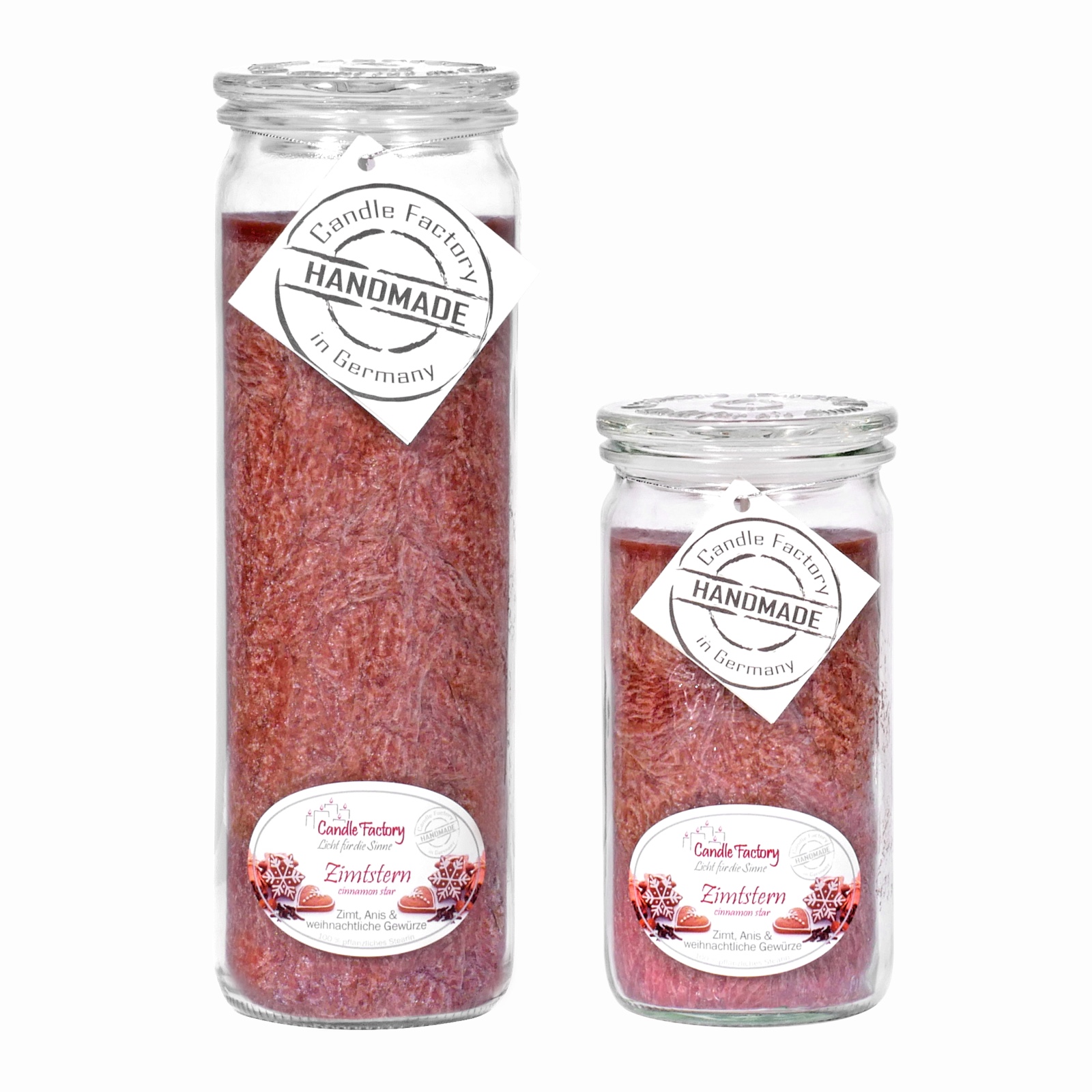 Candle Factory Kerzen-Set Zimtstern Big + Mini Jumbo Duftkerze Dekokerze