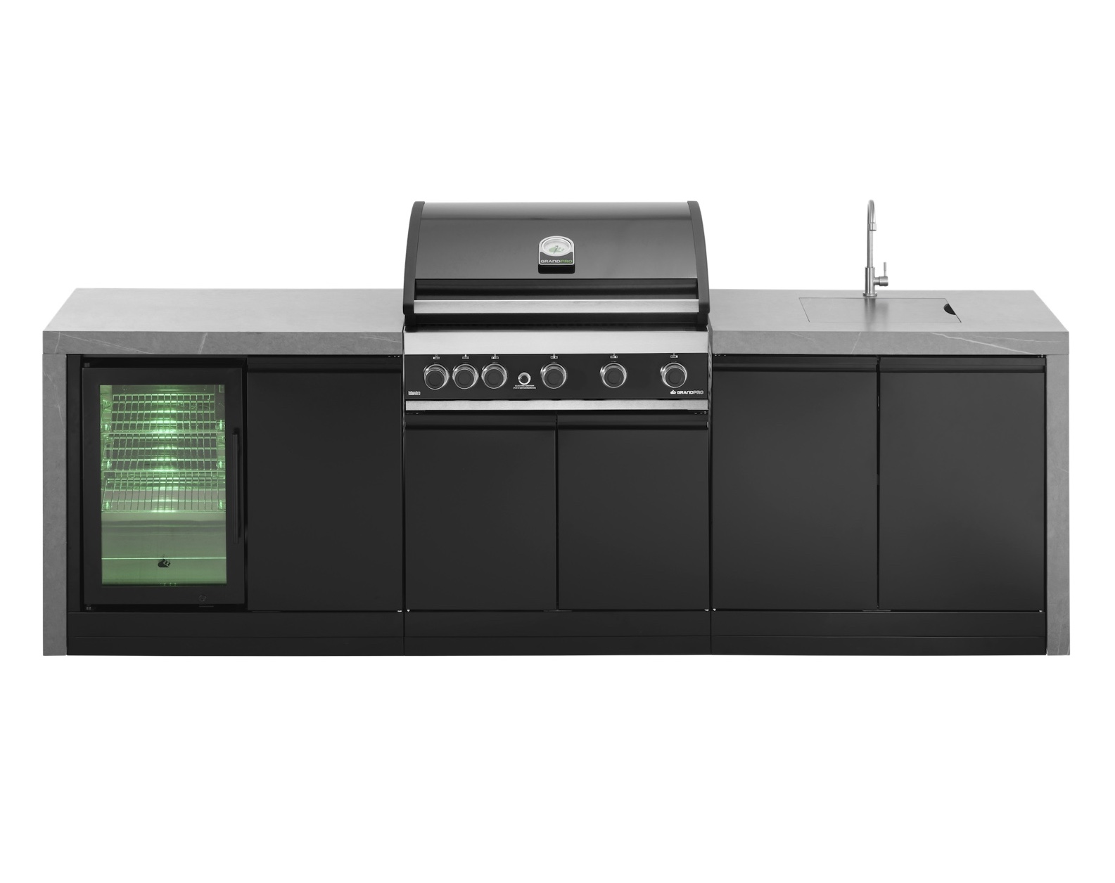 Grandpro Outdoorküche Waterfall Series Küchenmodul mit Maxim G5 Gasgrill G274MG55FS