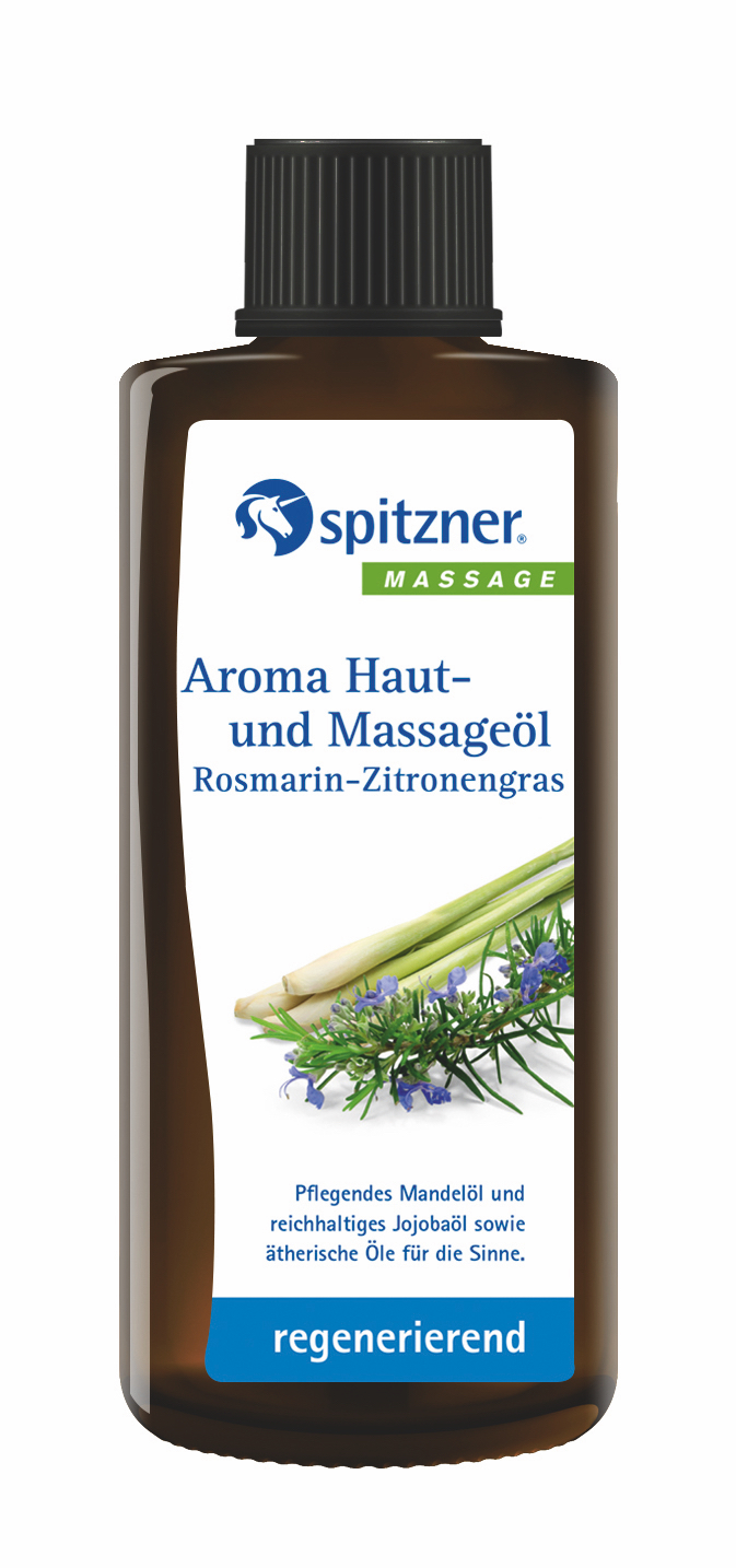 Spitzner Aroma Haut- und Massageöl Rosmarin Zitronengras 190 ml regenerierendes Massage Öl