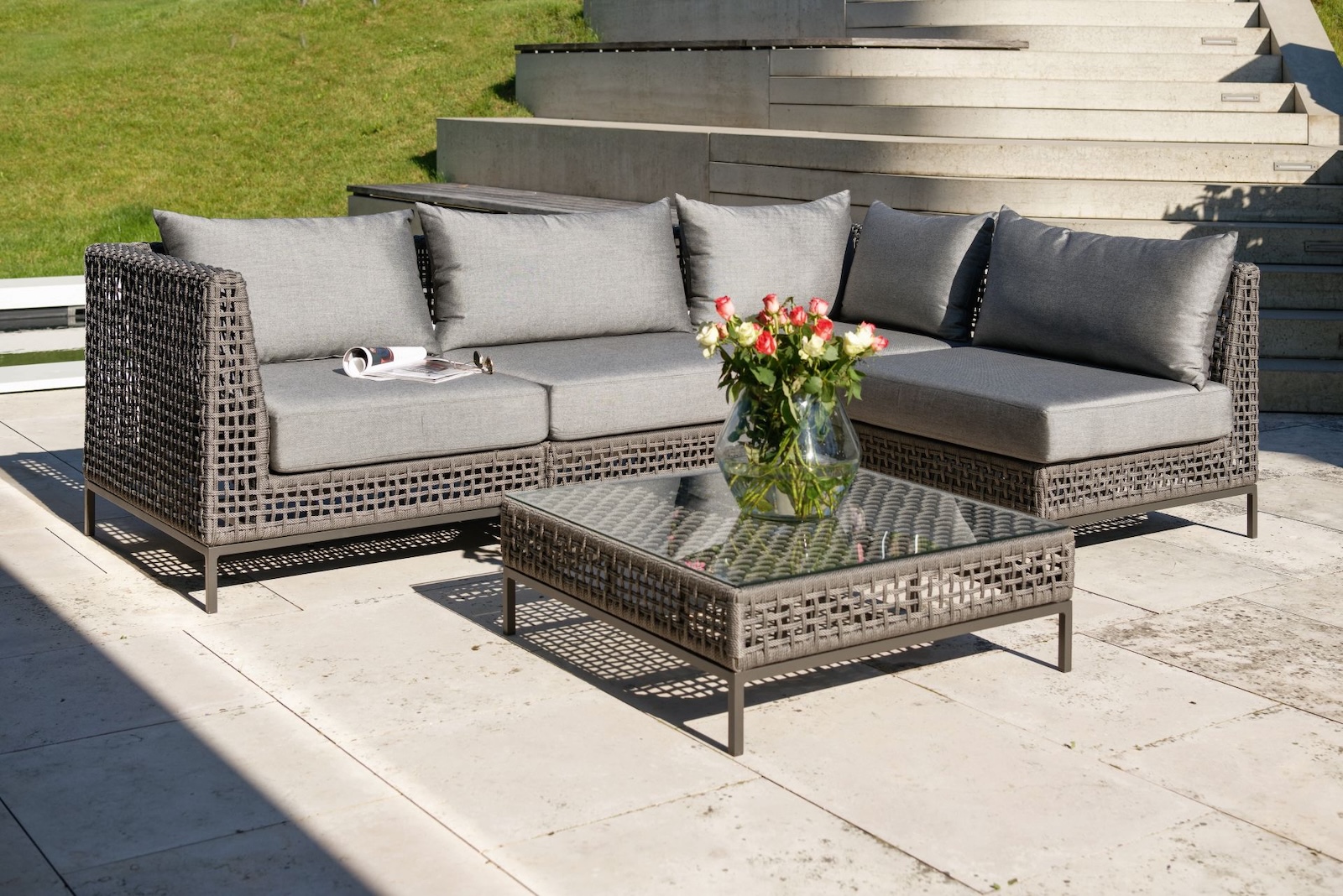 Stern Corda Beistelltisch Balkontisch Terrassentisch Lounge-Tisch schwarz