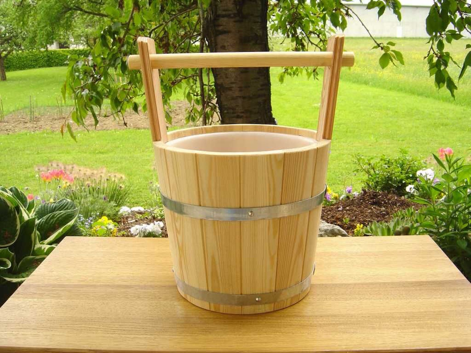 Achleitner Sauna Aufgusskübel Lärche 5 ltr. mit Tragegriff 934