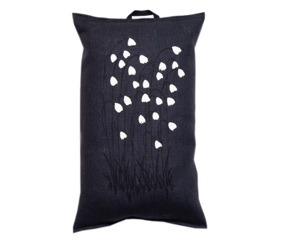 Pikkupuoti Oy Saunakissen Suovilla Grau finnisches Sauna Kissen Dunkelgrau aus Leinen 40x22cm