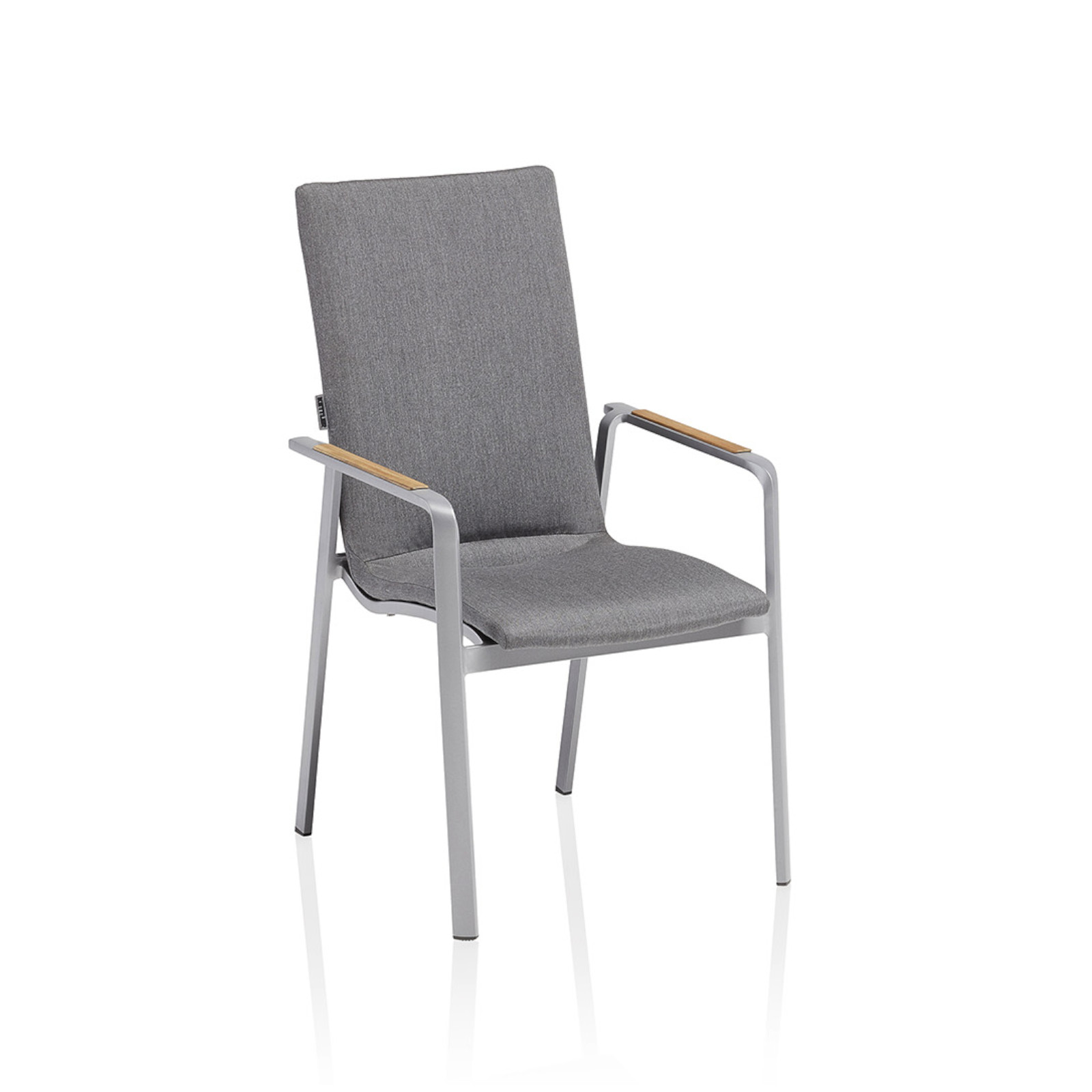 Kettler Stapelsessel Diamond Alu mit hoher Rückenlehne silber/Sunbrella® flanelle Stapelstuhl 57,5x62x105 cm