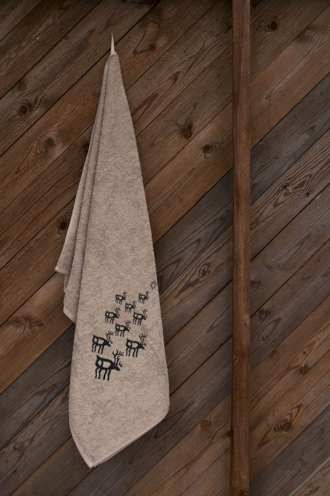 Pikkupuoti Oy Saunatuch Rentier Beige finnisches Saunahandtuch aus 100% Baumwolle 100x150cm