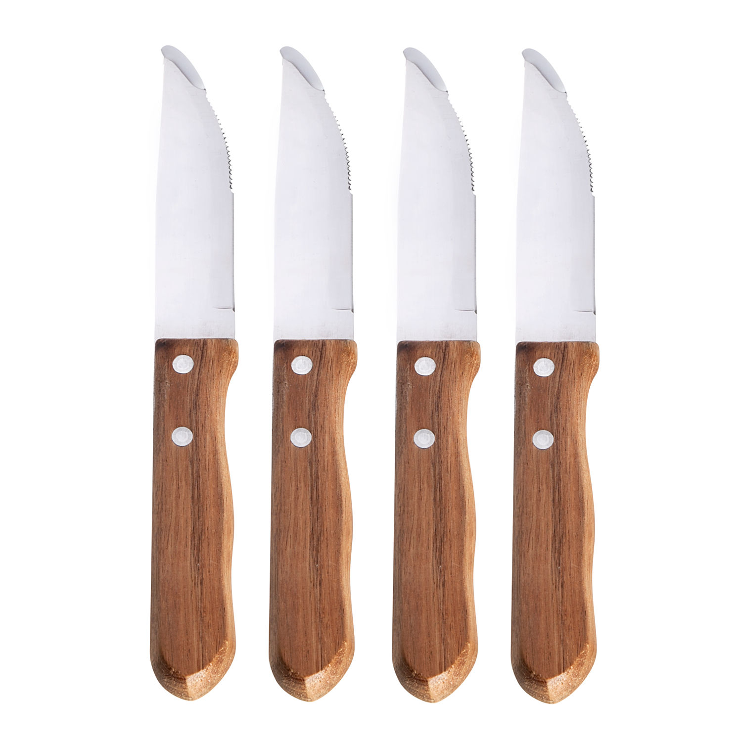 Allgrill 4 Stück Jumbo-Steakmesser 25 cm mit Holzgriff