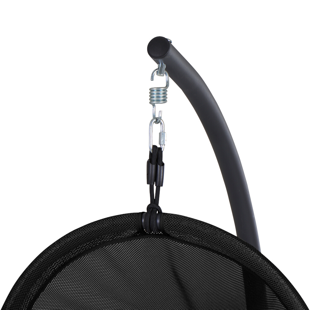 Siena Garden Hängesessel LAGOMA black Hängekorb mit Kissenauflage