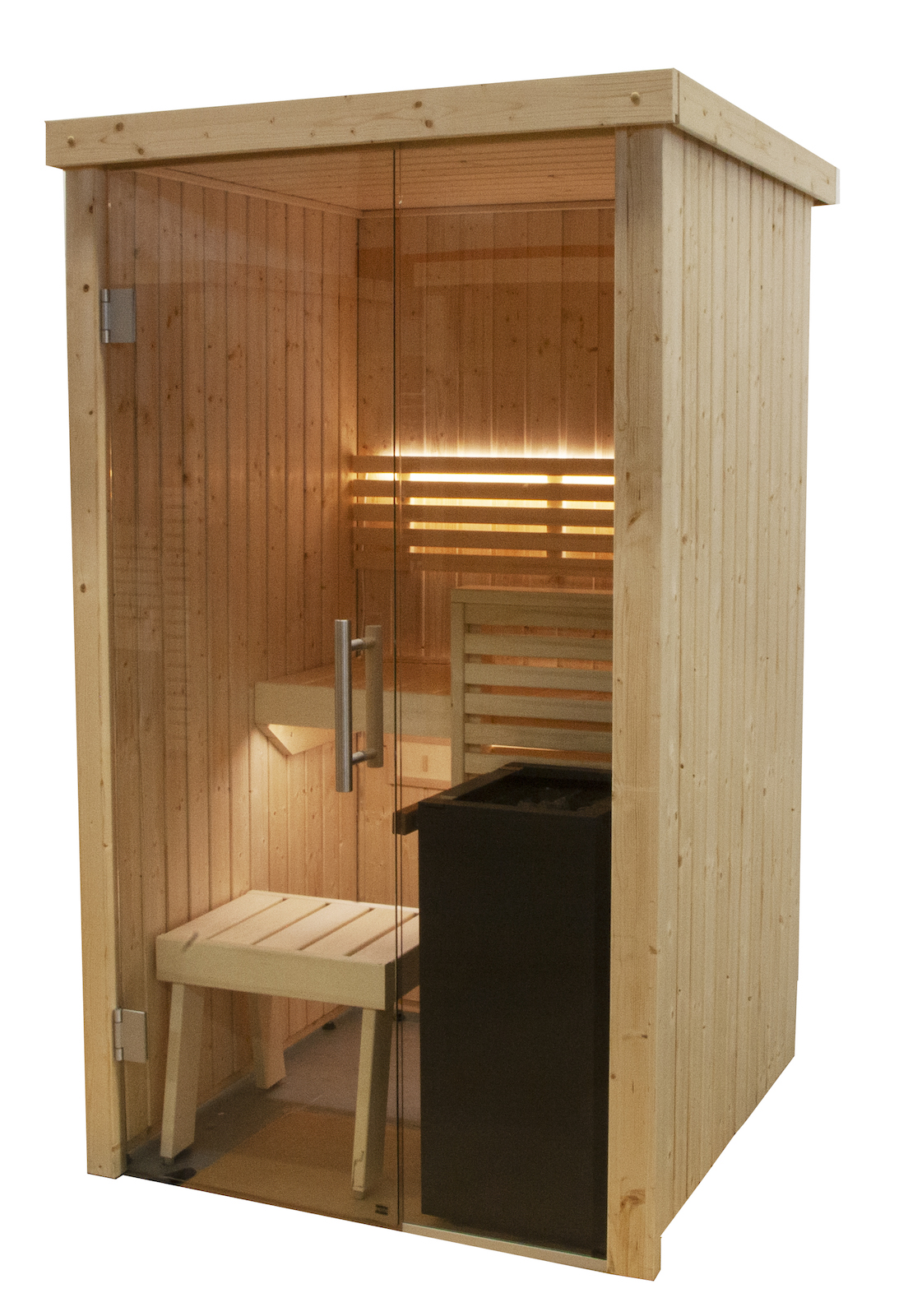 Harvia Variant View Mini Sauna Saunakabine aus Fichte ca. 121 x 118 x 201 cm