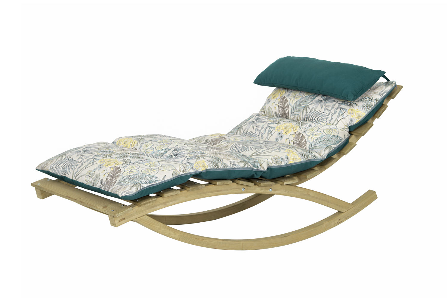 AMAZONAS Rocking Lounger Floral Schaukelliege inkl. Holzgestell und Kissen