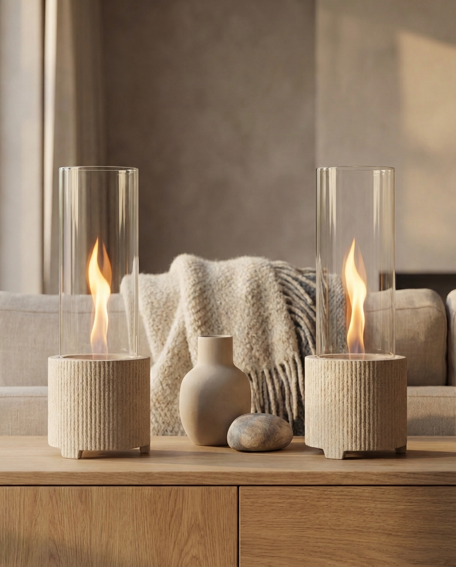Tenderflame Glow Cycloflame Table Beige TF-600961