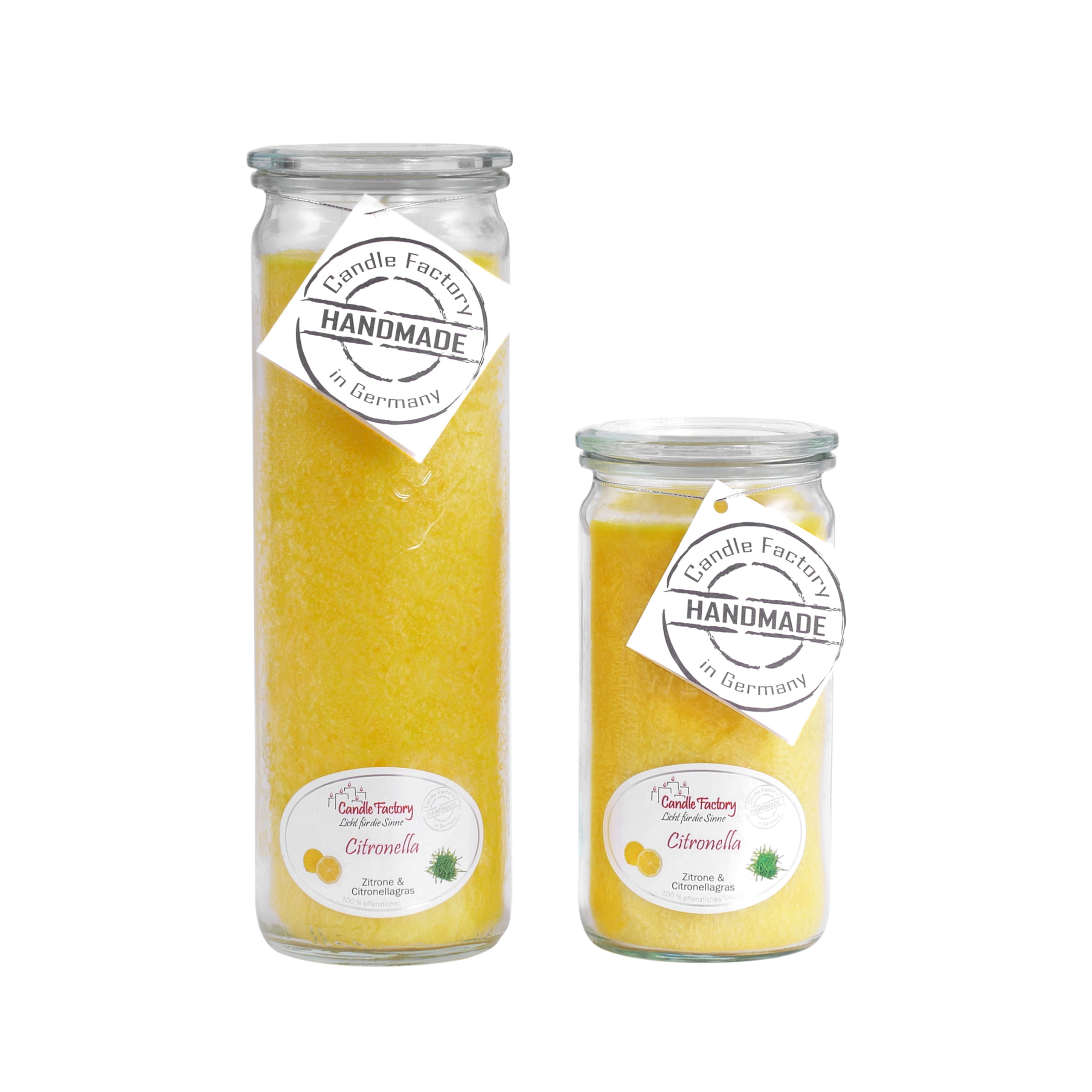 Candle Factory Kerzen-Set Citronella Big + Mini Jumbo Duftkerze Zitronengras