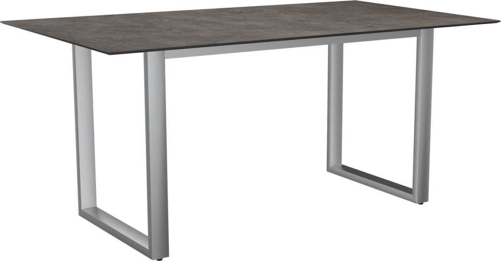 Stern Kufentisch Gartentisch Dining-Tisch Edelstahl mit Silverstar 2.0 Dekor Stone