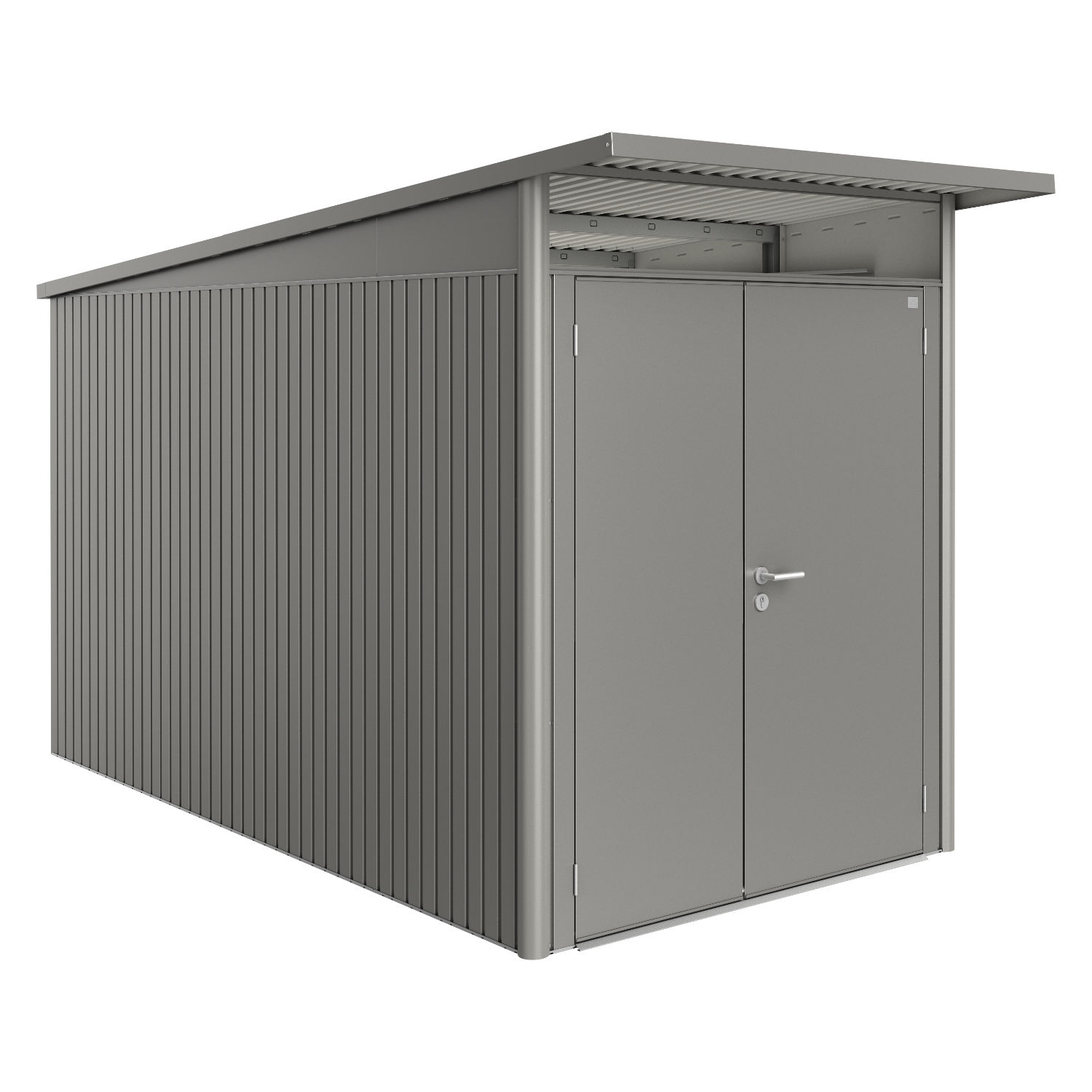 Biohort Gartenhaus AvantGarde® mit Doppeltür quarzgrau-metallic 8 verschiedenen Größen Gerätehaus