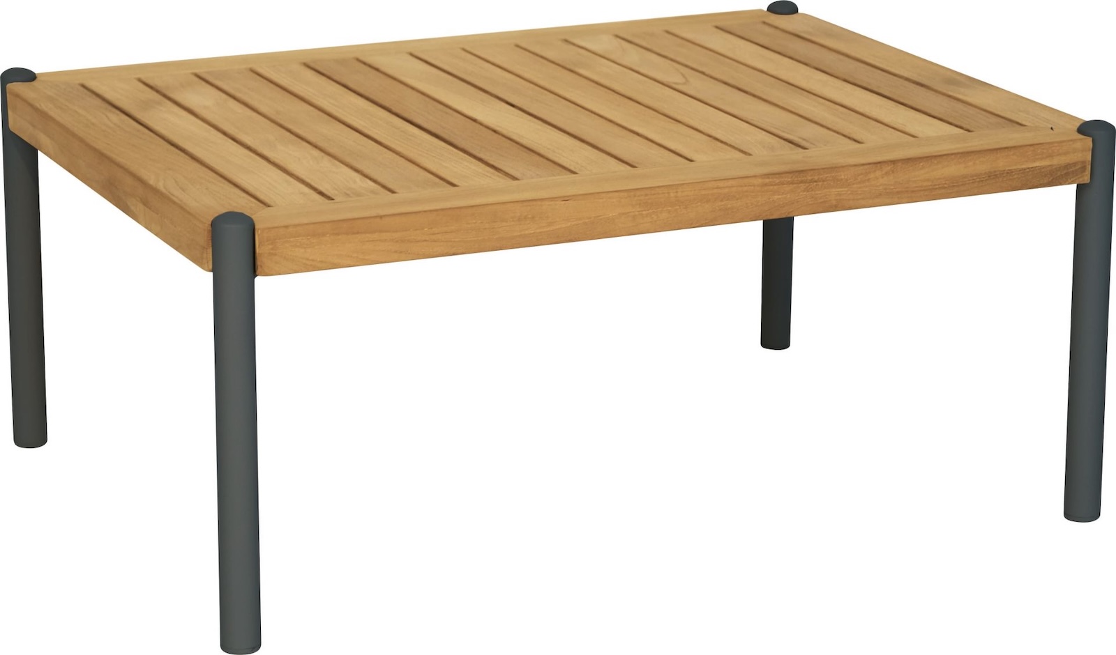 Stern Taro Beistelltisch Gartentisch 80x60x35 cm Aluminium anthrazit Teakholz