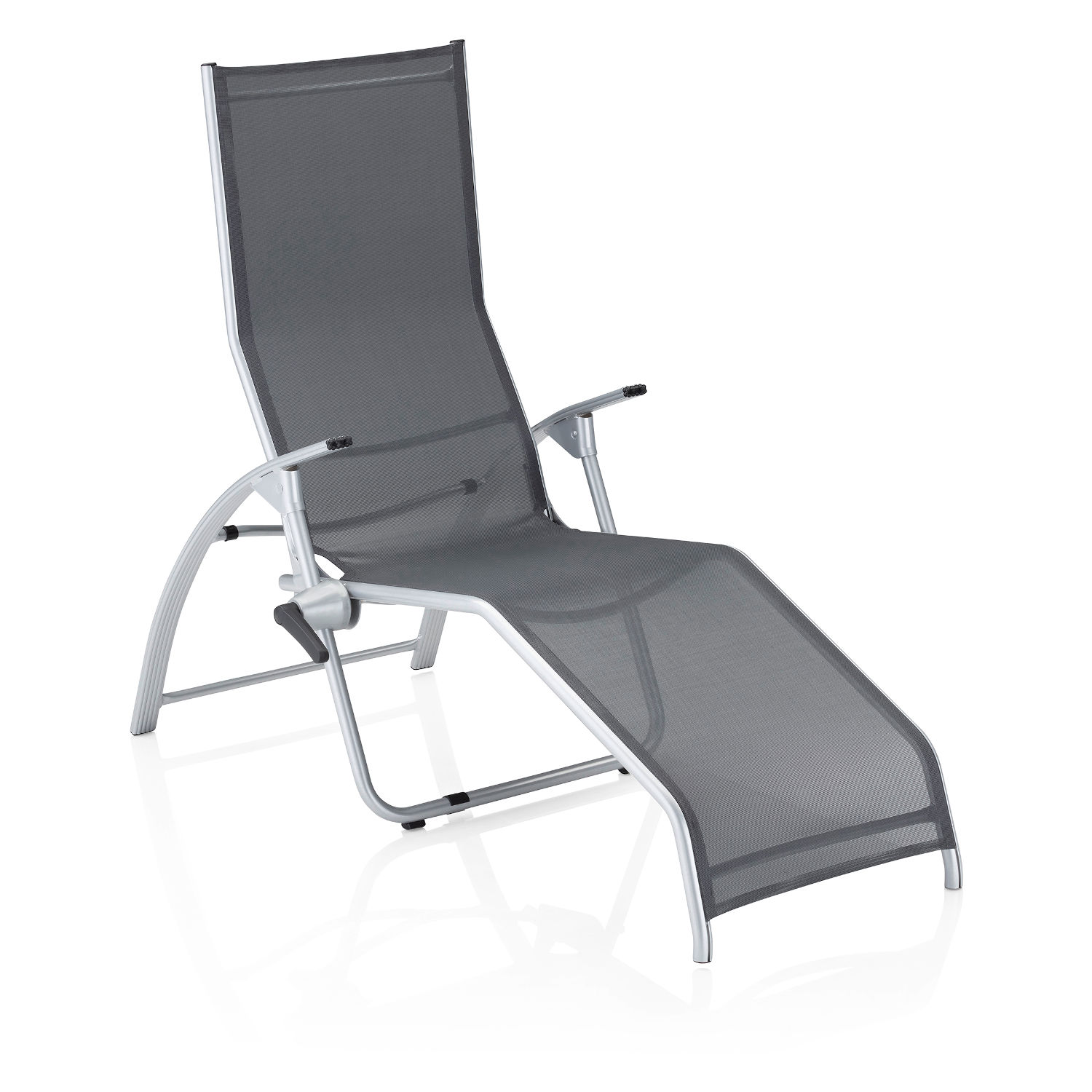 Kettler Bäderliege Tampa Aluminium silber/Outdoorgewebe anthrazit ergonomische Sonnenliege kippbar