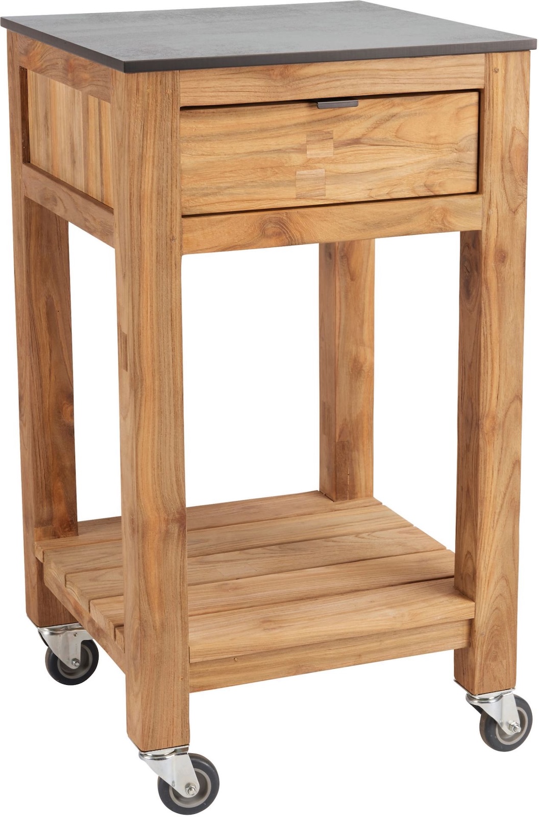 Stern Sideboard Hilda mit Schublade 50x50x92 cm Old Teak Silverstar Zement hell