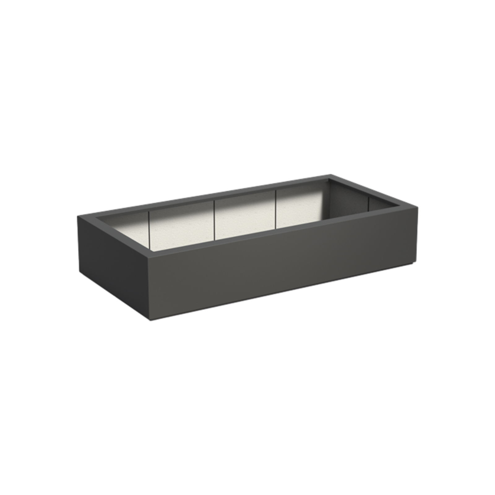 Adezz Pflanzgefäß Carrez mit Boden Fiberglas Pflanzkübel Blumenkübel schwarz