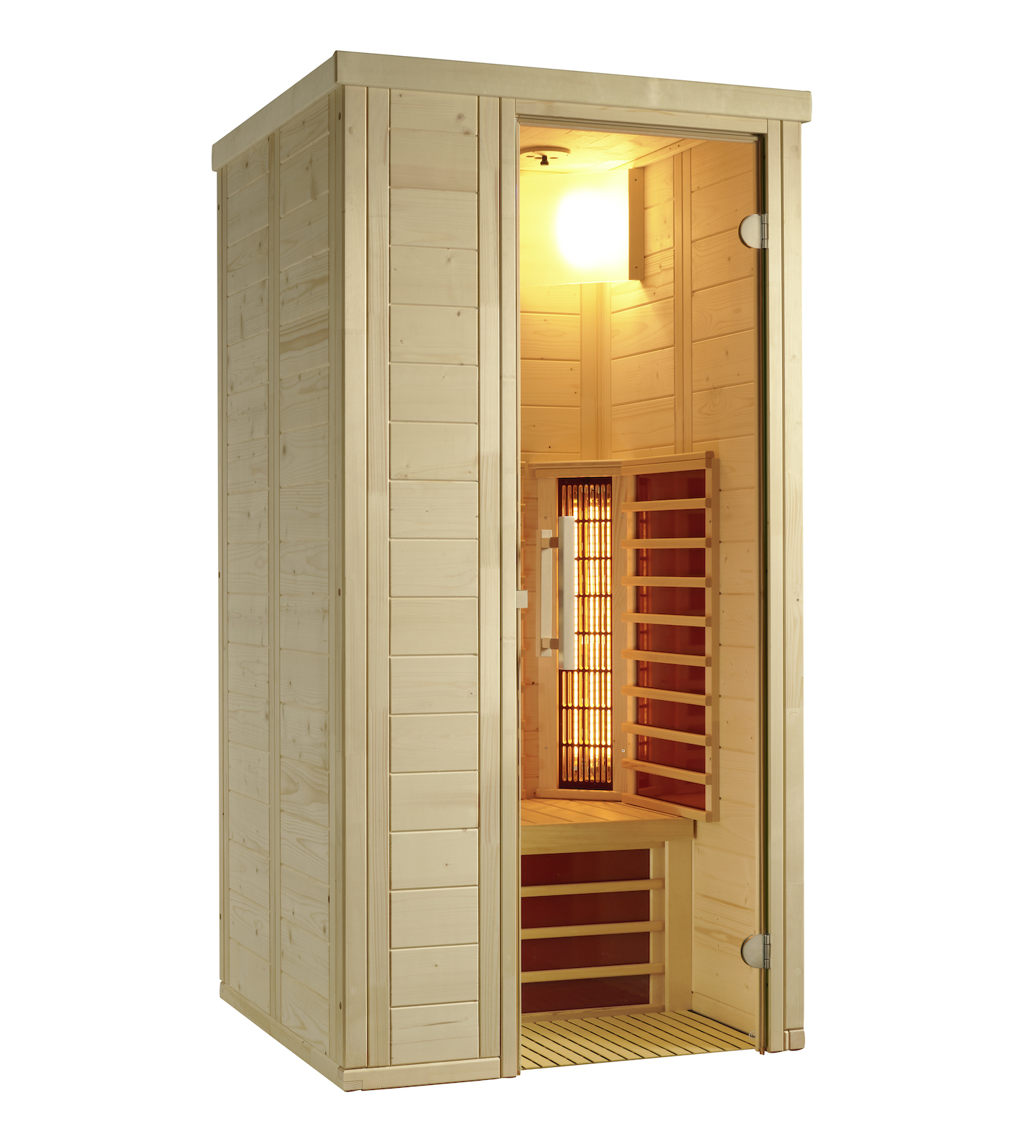 Infraworld TrioSol Natura 103 Infrarotkabine mit Infrarotstrahler Fichte 103x100x195 cm