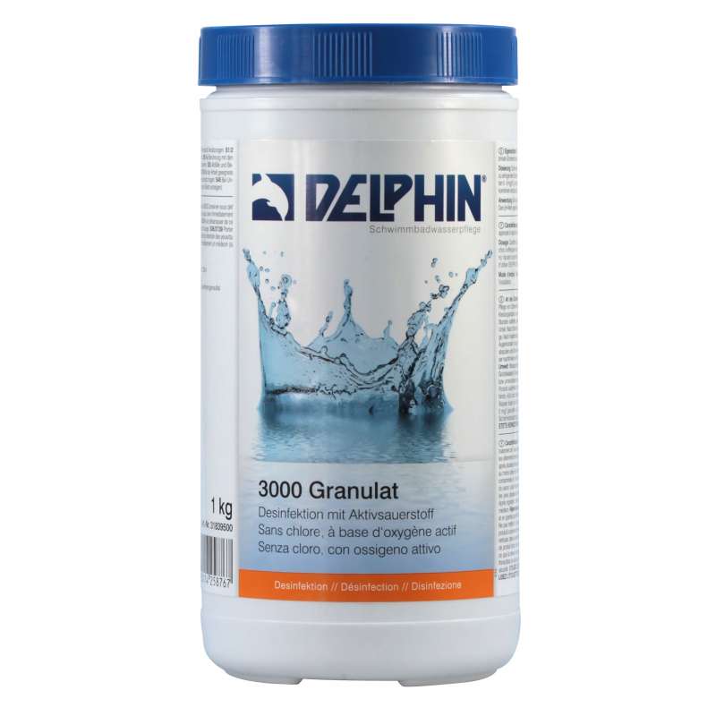 Delphin 3000 Granulat 1 kg schnelllösliches Aktivsauerstoff Schwimmbadpflege