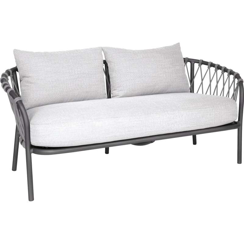Stern Klea 2-Sitzer Lounge-Sofa Gartensofa Lounge-Bank mit Kissen perlgrau