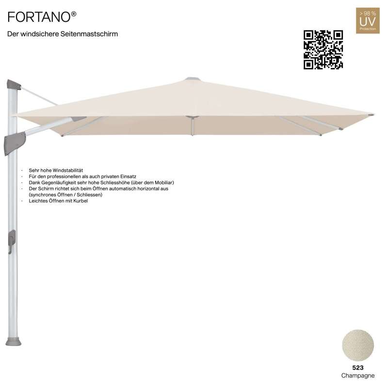 GLATZ Sonnenschirm FORTANO® Ampelschirm 300 x 300 cm 100 % Polyacryl Farbe 523 Champagne