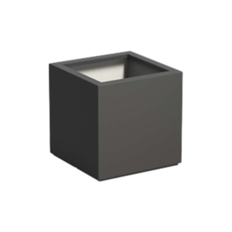 Adezz Pflanzgefäß Carrez mit Boden Fiberglas Pflanzkübel 60x60x60 cm schwarz