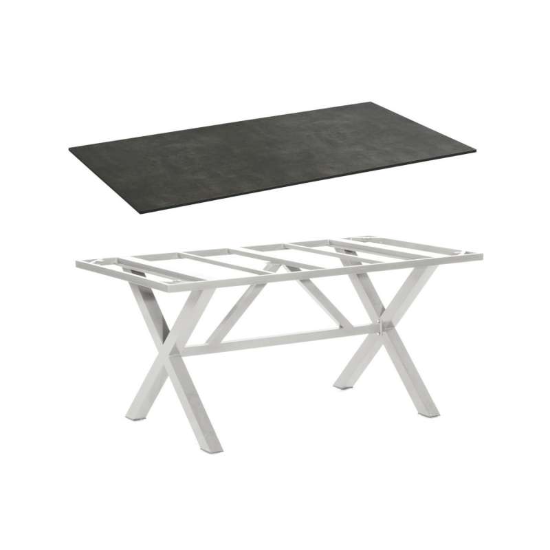 Sonnenpartner Gartentisch Base-Spectra 160x90 cm Aluminium silber Tischsystem