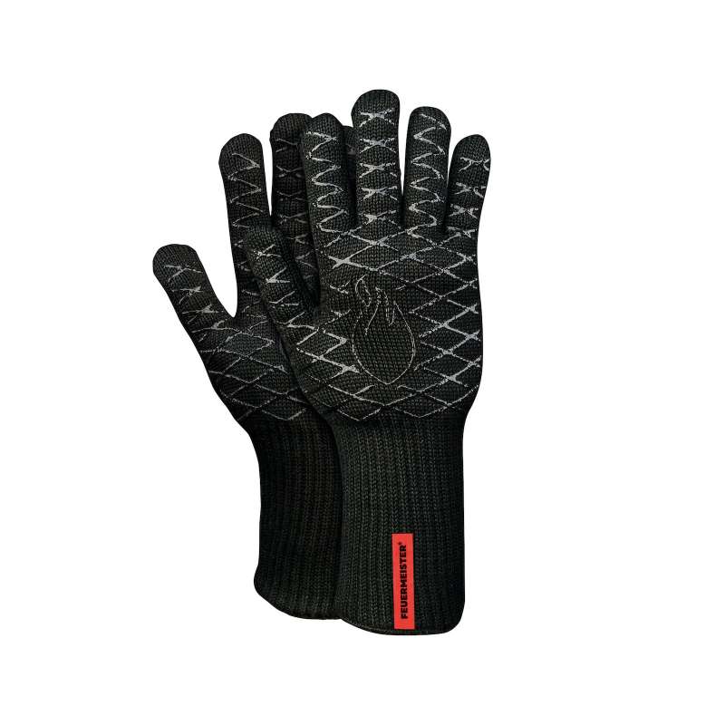 Feuermeister BBQ Paar Aramid Grillhandschuhe 5 Finger Grillfingerhandschuh Gr 12