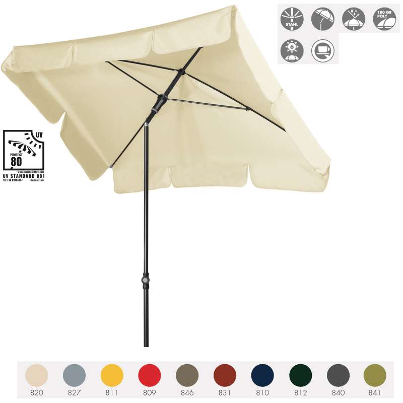 Doppler Sunline Waterproof Neo 225 x 120 cm Sonnenschirm in 10 Farben Mittelmastschirm Balkonschirm