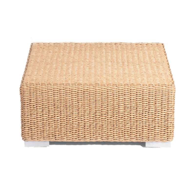 Sonnenpartner Lounge-Hocker Residence Alu/Polyrattan Hyazinthoptik mit Kissen