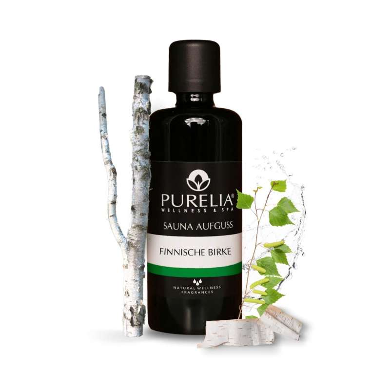 PURELIA Saunaaufguss Konzentrat Finnische Birke 100 ml natürlicher Sauna-aufguss - reine ätherische