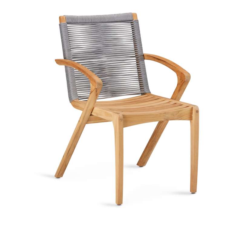 Best Freizeitmöbel Dining Sessel Agadir Outdoorstuhl Teak/grau Gartensessel