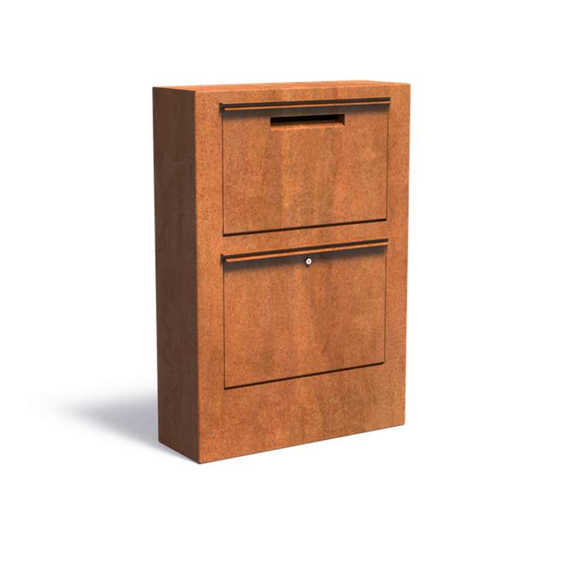 Adezz Paca Briefkasten aus Cortenstahl Postkasten Inkl. Schloss mit 2 Schlüsseln