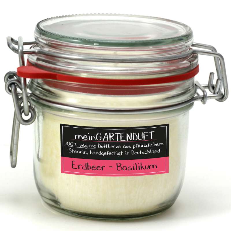 Candle Factory meinGartenduft Erdbeer-Basilikum Drahtbügelglas klein 507-003
