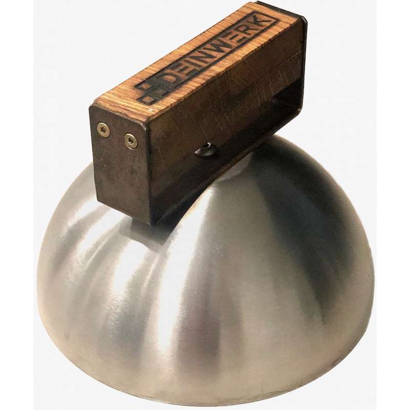 DEINWERK Schmelzglocke Ø 20 cm Edelstahl/Corten/Eiche für Grillfass Grilltonne