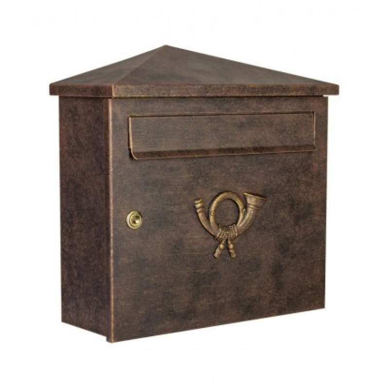 Heibi Briefkasten PINA verzinkt pulverbeschichtet braun gold patiniert 64283-002