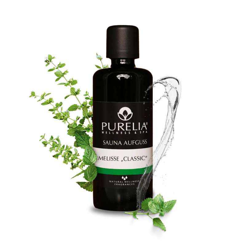 PURELIA Saunaaufguss Konzentrat Melisse (Classic) 100 ml natürlicher Sauna-aufguss - reine ätherisch