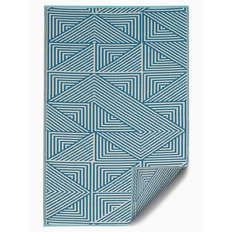Fab Hab Outdoorteppich Tokyo Teal aus recyceltem Plastik türkis 120x180 cm