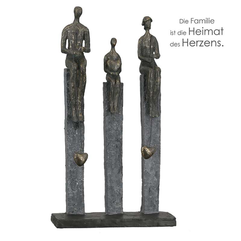 Casablanca Skulptur Fishing Poly bronzefarben/grau 41 cm