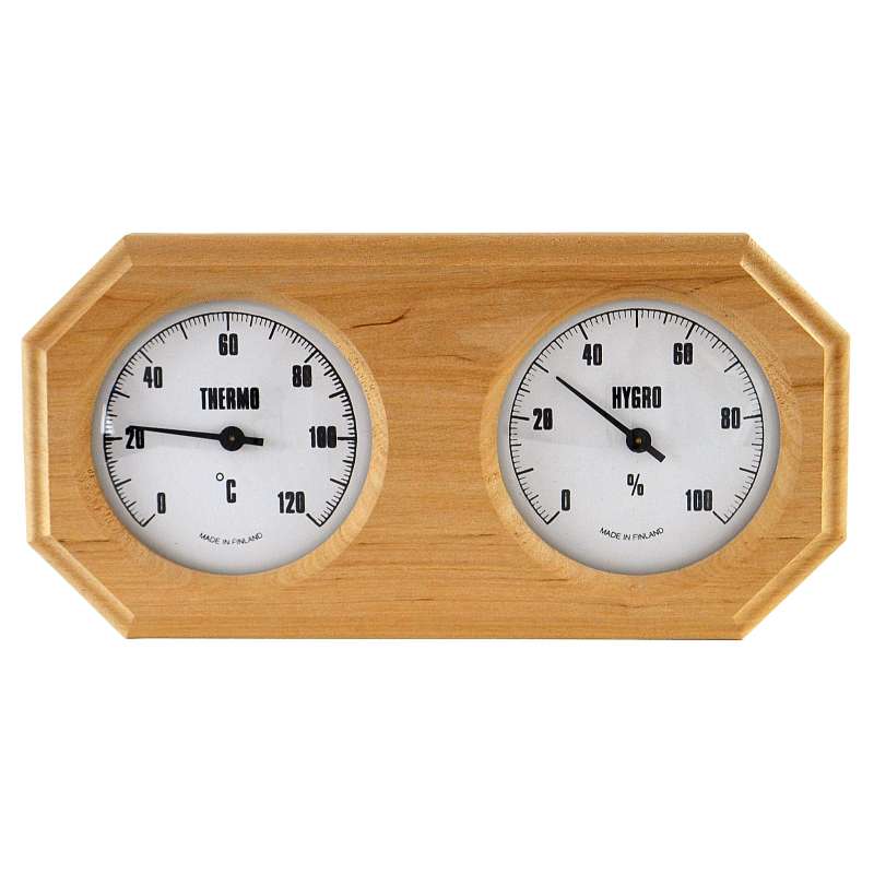 Nikkarien Sauna Thermo und Hygrometer aus dunkler Erle 543TL