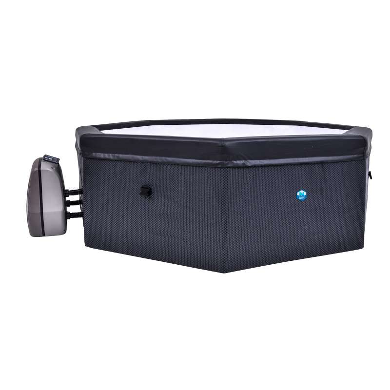 NetSpa Octopus Outdoor Whirlpool halbstarr achteckig für 4-6 Personen 193 x 73 cm schwarz