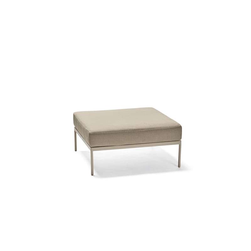 Stern Coco Hocker Sitzhocker Lounge-Hocker Aluminium greige Kissen greige/muskat
